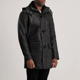Taken Black Leather Coat Jacket